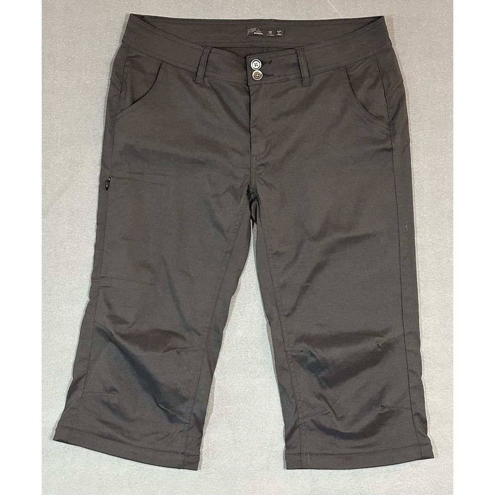 PrAna Capris Pants Womens Breathe Convertible Zip Off Hiking Size 12 Tall